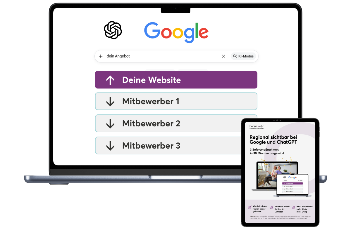 Mockup von dem gratis Sichtbarkeitsbooster auf einer Tablet-Ansicht.