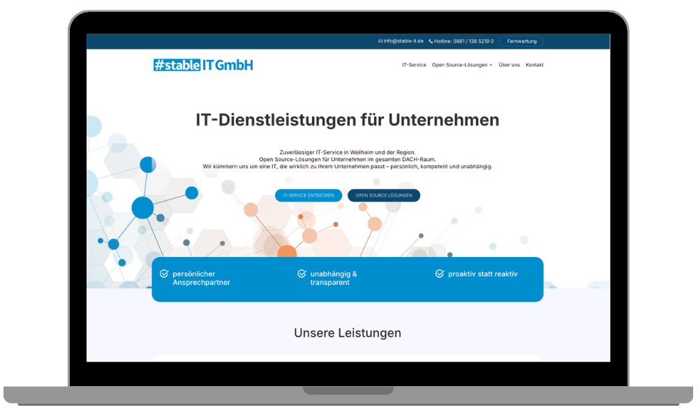 Website Optimierung für stable IT