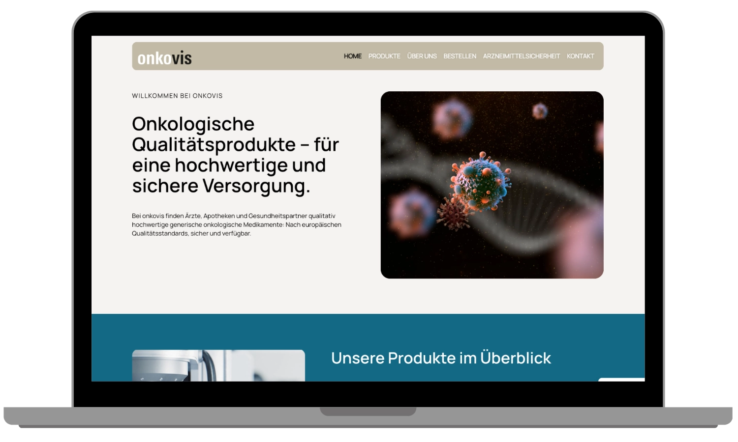 Webdesign für Medizinprodukte: Onkovis aus Seehausen am Staffelsee