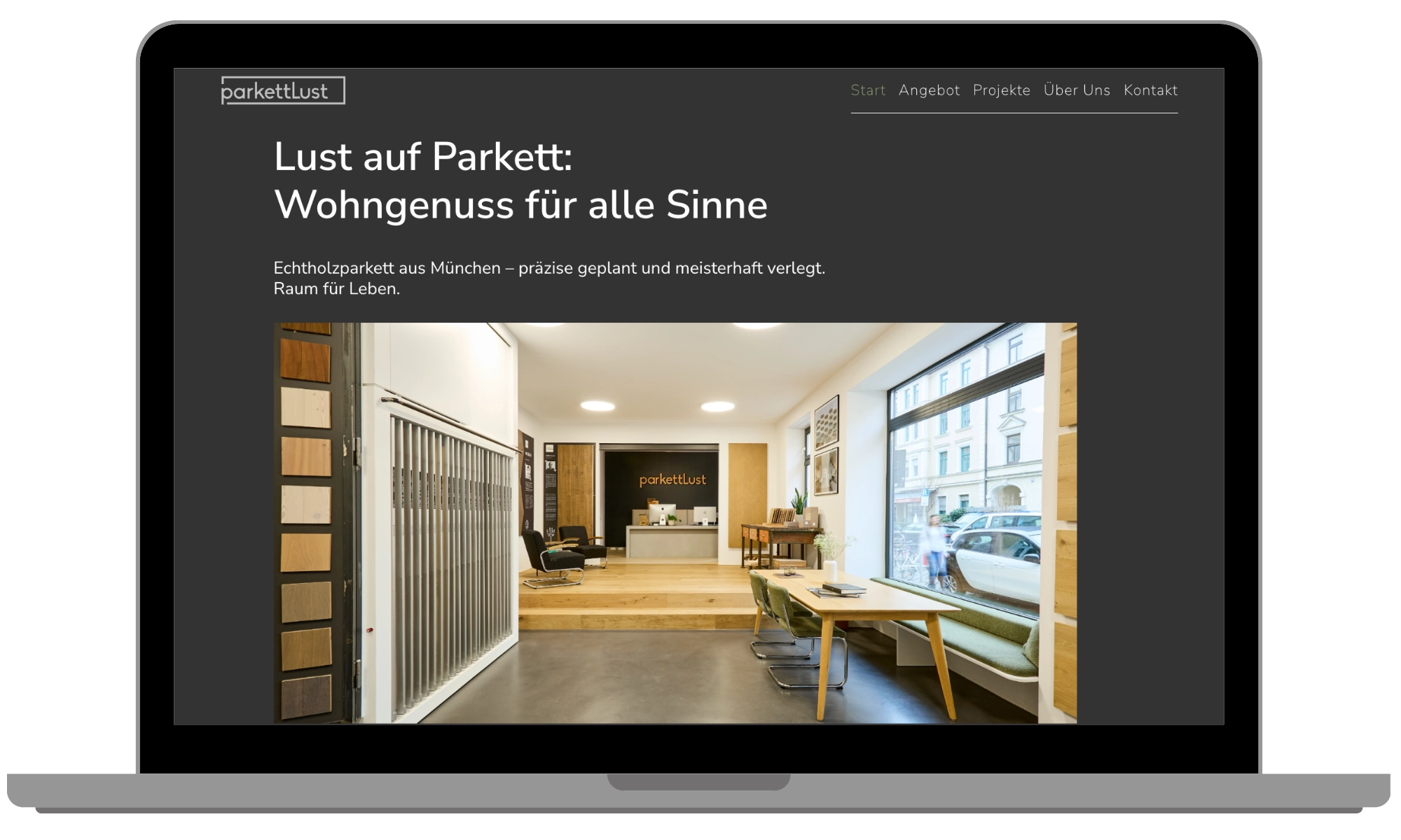 Website für Handwerksbetriebe: parkettLust in München